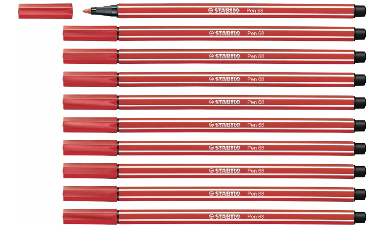 Premium Fibre-Tip Pen - STABILO Pen 68 - Assorted Colours - Packs of 10
