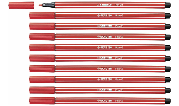 Premium Fibre-Tip Pen - STABILO Pen 68 - Assorted Colours - Packs of 10