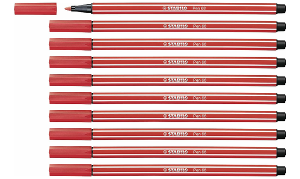 Premium Fibre-Tip Pen - STABILO Pen 68 - Assorted Colours - Packs of 10