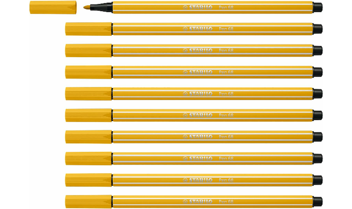 Premium Fibre-Tip Pen - STABILO Pen 68 - Assorted Colours - Packs of 10