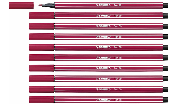 Premium Fibre-Tip Pen - STABILO Pen 68 - Assorted Colours - Packs of 10