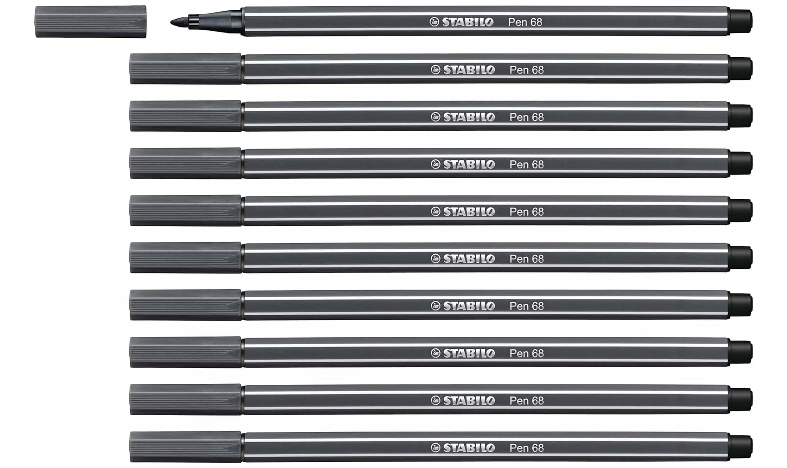 Premium Fibre-Tip Pen - STABILO Pen 68 - Assorted Colours - Packs of 10
