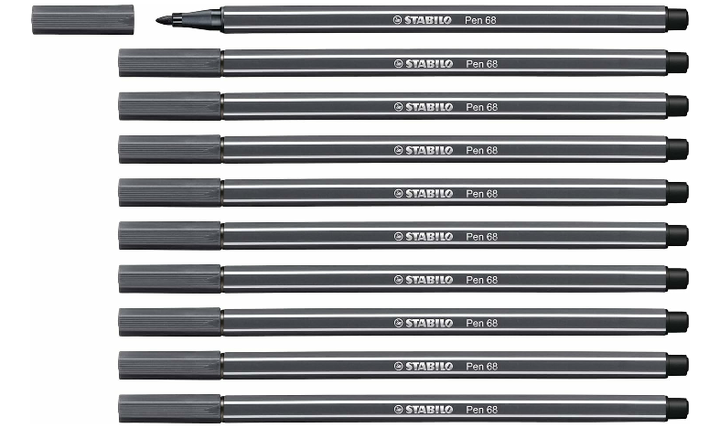 Premium Fibre-Tip Pen - STABILO Pen 68 - Assorted Colours - Packs of 10