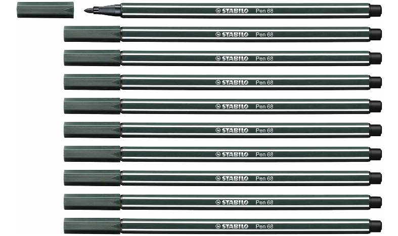 Premium Fibre-Tip Pen - STABILO Pen 68 - Assorted Colours - Packs of 10