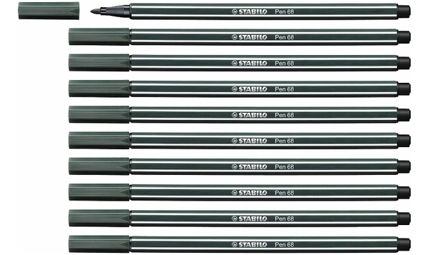 Premium Fibre-Tip Pen - STABILO Pen 68 - Assorted Colours - Packs of 10