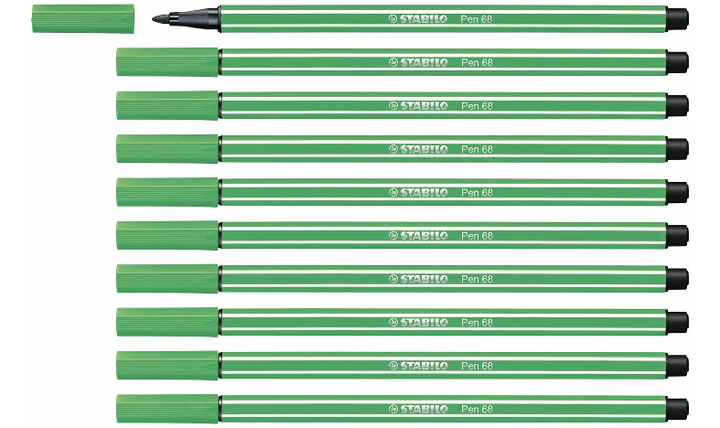 Premium Fibre-Tip Pen - STABILO Pen 68 - Assorted Colours - Packs of 10