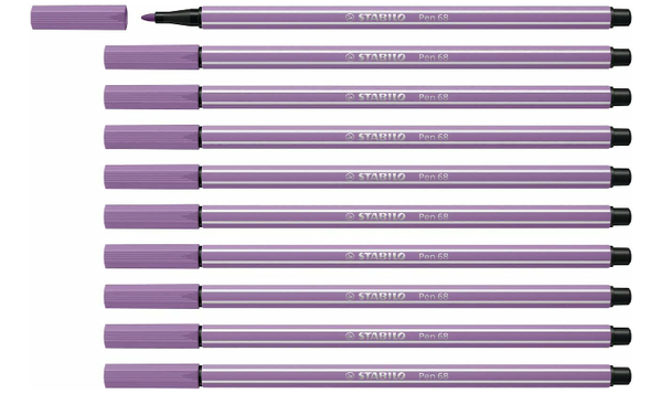 Premium Fibre-Tip Pen - STABILO Pen 68 - Assorted Colours - Packs of 10