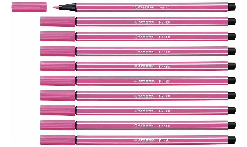 Premium Fibre-Tip Pen - STABILO Pen 68 - Assorted Colours - Packs of 10