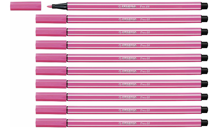 Premium Fibre-Tip Pen - STABILO Pen 68 - Assorted Colours - Packs of 10