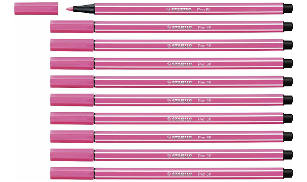 Premium Fibre-Tip Pen - STABILO Pen 68 - Assorted Colours - Packs of 10