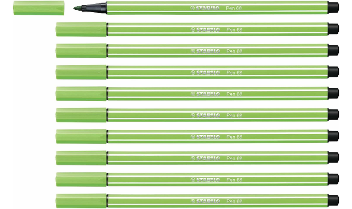 Premium Fibre-Tip Pen - STABILO Pen 68 - Assorted Colours - Packs of 10