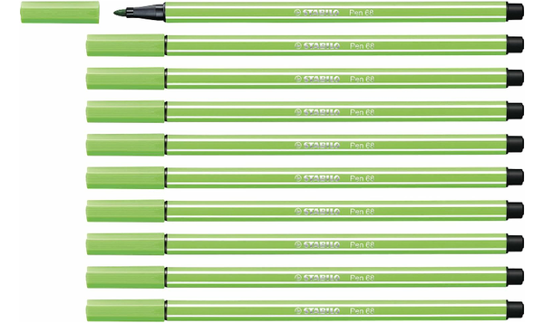 Premium Fibre-Tip Pen - STABILO Pen 68 - Assorted Colours - Packs of 10