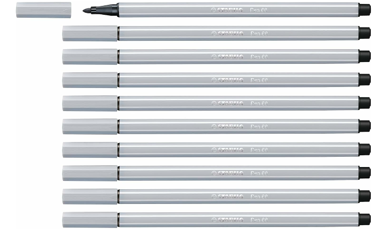 Premium Fibre-Tip Pen - STABILO Pen 68 - Assorted Colours - Packs of 10