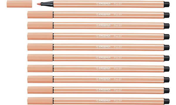 Premium Fibre-Tip Pen - STABILO Pen 68 - Assorted Colours - Packs of 10