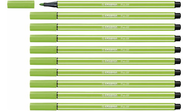 Premium Fibre-Tip Pen - STABILO Pen 68 - Assorted Colours - Packs of 10
