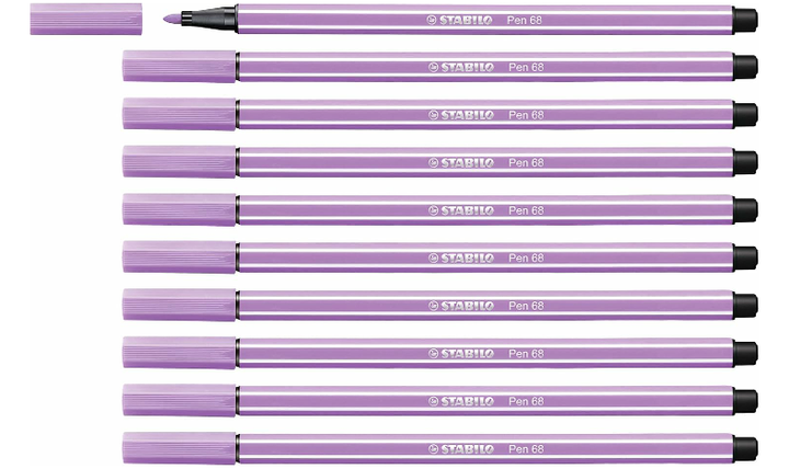 Premium Fibre-Tip Pen - STABILO Pen 68 - Assorted Colours - Packs of 10