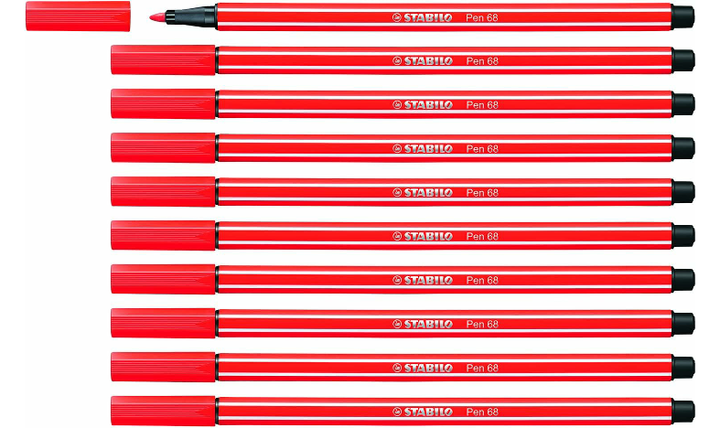 Premium Fibre-Tip Pen - STABILO Pen 68 - Assorted Colours - Packs of 10