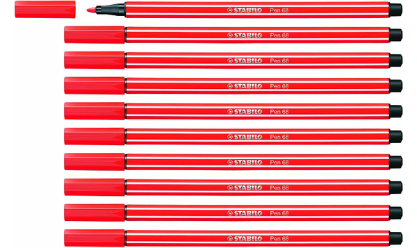 Premium Fibre-Tip Pen - STABILO Pen 68 - Assorted Colours - Packs of 10
