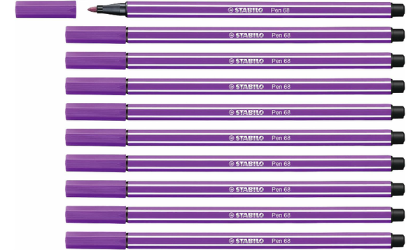 Premium Fibre-Tip Pen - STABILO Pen 68 - Assorted Colours - Packs of 10