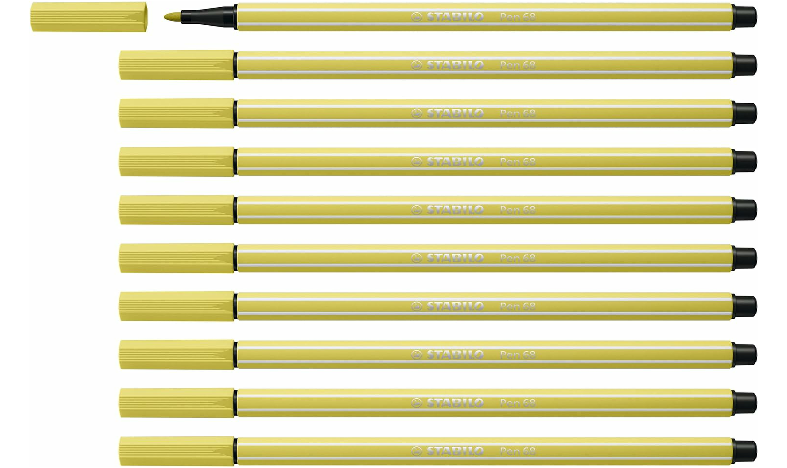 Premium Fibre-Tip Pen - STABILO Pen 68 - Assorted Colours - Packs of 10