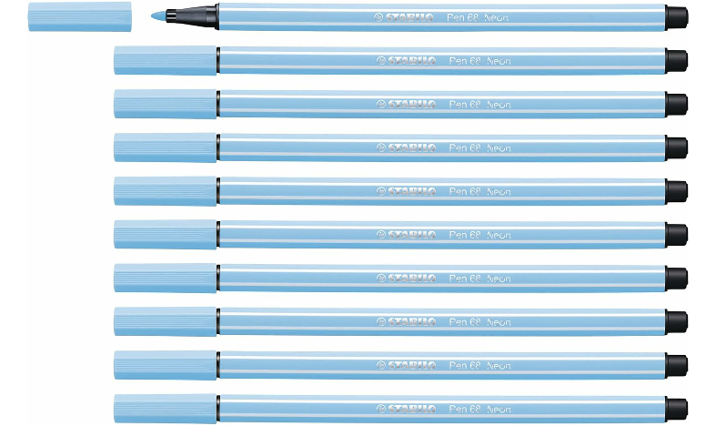 Premium Fibre-Tip Pen - STABILO Pen 68 - Assorted Colours - Packs of 10