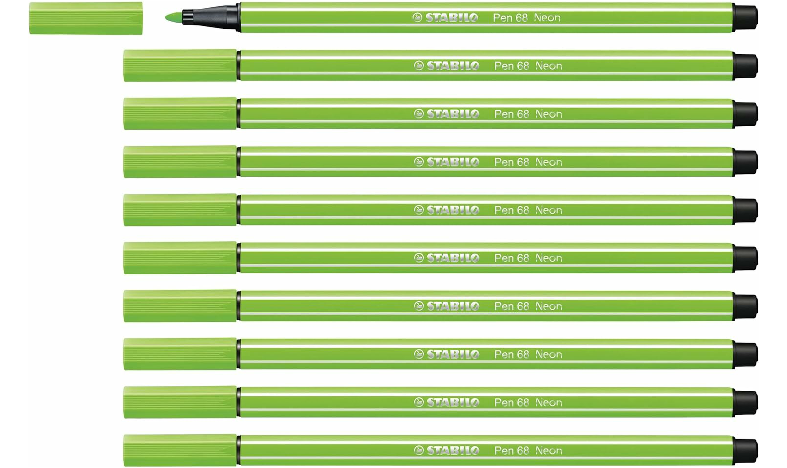 Premium Fibre-Tip Pen - STABILO Pen 68 - Assorted Colours - Packs of 10