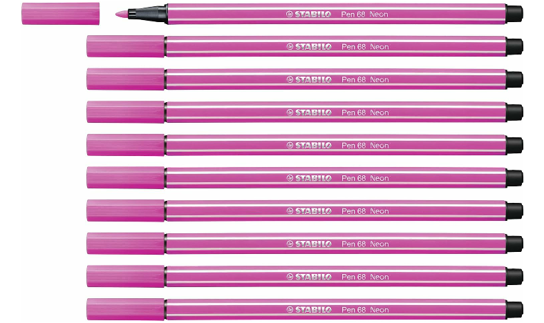 Premium Fibre-Tip Pen - STABILO Pen 68 - Assorted Colours - Packs of 10