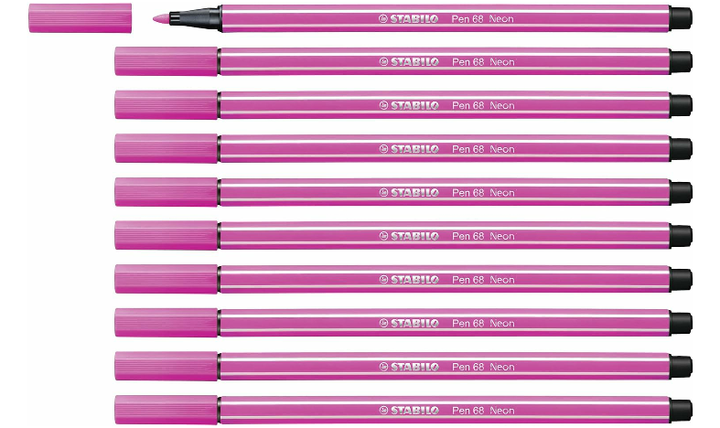 Premium Fibre-Tip Pen - STABILO Pen 68 - Assorted Colours - Packs of 10