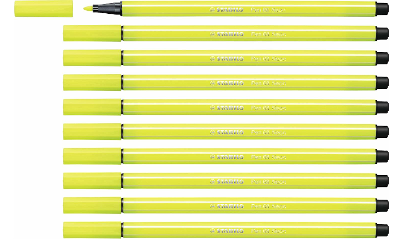 Premium Fibre-Tip Pen - STABILO Pen 68 - Assorted Colours - Packs of 10