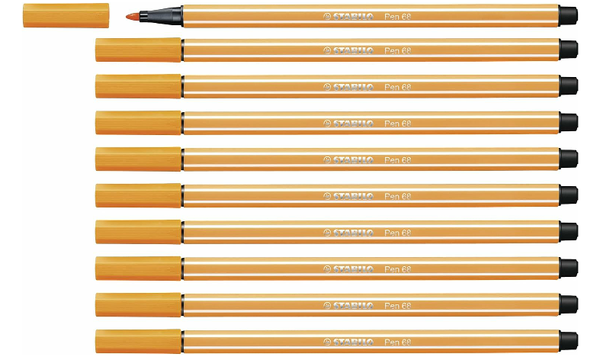 Premium Fibre-Tip Pen - STABILO Pen 68 - Assorted Colours - Packs of 10