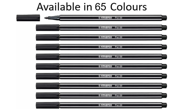 Premium Fibre-Tip Pen - STABILO Pen 68 - Assorted Colours - Packs of 10