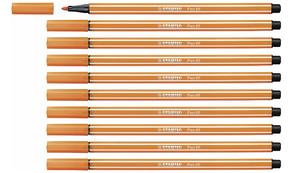 Premium Fibre-Tip Pen - STABILO Pen 68 - Assorted Colours - Packs of 10