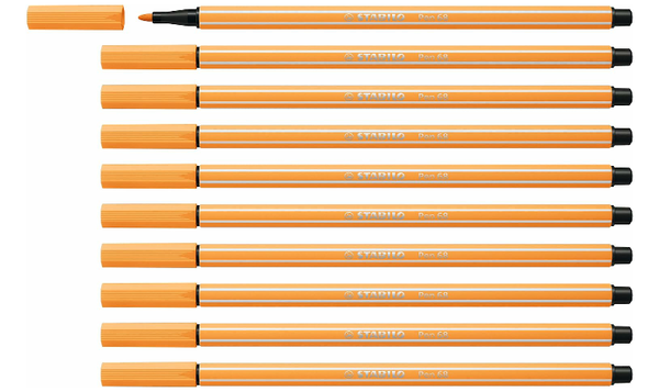 Premium Fibre-Tip Pen - STABILO Pen 68 - Assorted Colours - Packs of 10