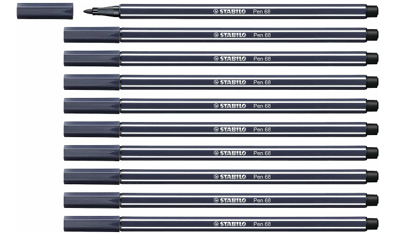 Premium Fibre-Tip Pen - STABILO Pen 68 - Assorted Colours - Packs of 10