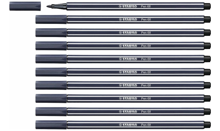 Premium Fibre-Tip Pen - STABILO Pen 68 - Assorted Colours - Packs of 10