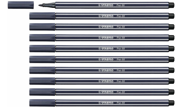 Premium Fibre-Tip Pen - STABILO Pen 68 - Assorted Colours - Packs of 10
