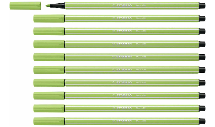 Premium Fibre-Tip Pen - STABILO Pen 68 - Assorted Colours - Packs of 10