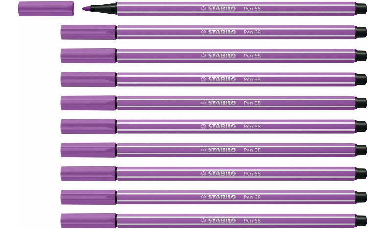 Premium Fibre-Tip Pen - STABILO Pen 68 - Assorted Colours - Packs of 10