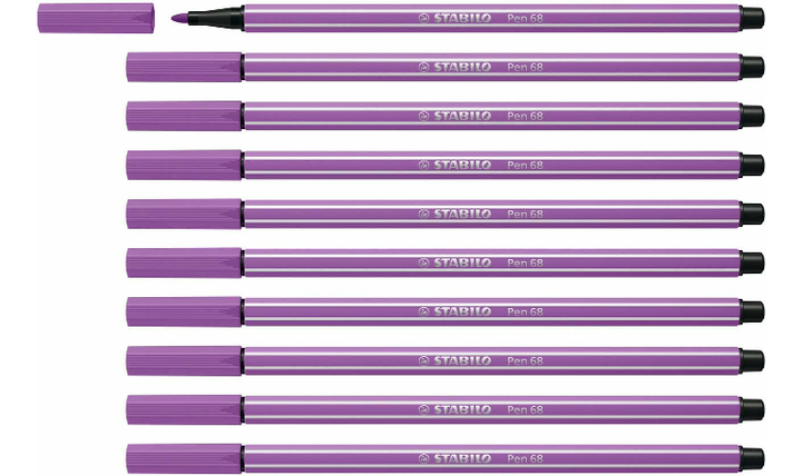 Premium Fibre-Tip Pen - STABILO Pen 68 - Assorted Colours - Packs of 10