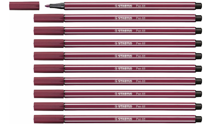 Premium Fibre-Tip Pen - STABILO Pen 68 - Assorted Colours - Packs of 10