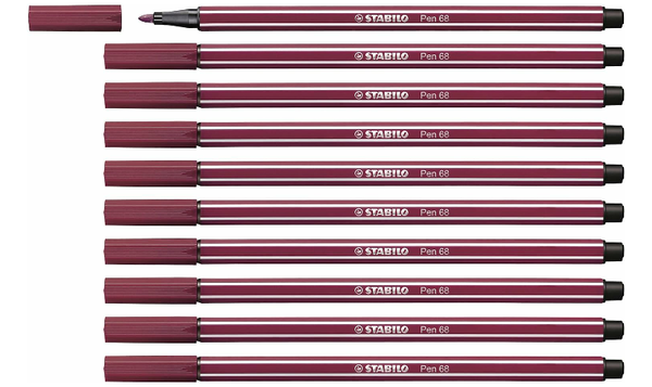 Premium Fibre-Tip Pen - STABILO Pen 68 - Assorted Colours - Packs of 10