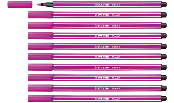 Premium Fibre-Tip Pen - STABILO Pen 68 - Assorted Colours - Packs of 10