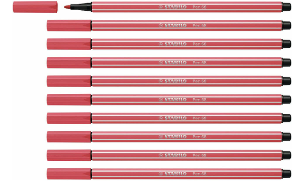 Premium Fibre-Tip Pen - STABILO Pen 68 - Assorted Colours - Packs of 10