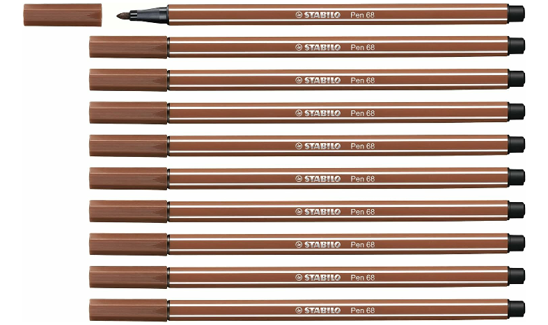 Premium Fibre-Tip Pen - STABILO Pen 68 - Assorted Colours - Packs of 10