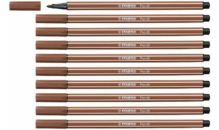 Premium Fibre-Tip Pen - STABILO Pen 68 - Assorted Colours - Packs of 10