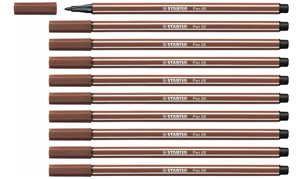 Premium Fibre-Tip Pen - STABILO Pen 68 - Assorted Colours - Packs of 10