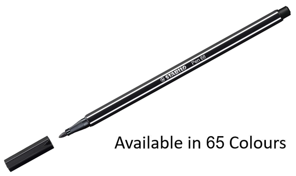 Premium Fibre-Tip Pen - STABILO Pen 68 - Assorted Colours - Singles