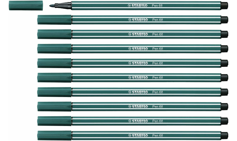 Premium Fibre-Tip Pen - STABILO Pen 68 - Assorted Colours - Packs of 10