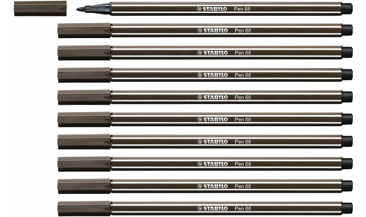 Premium Fibre-Tip Pen - STABILO Pen 68 - Assorted Colours - Packs of 10