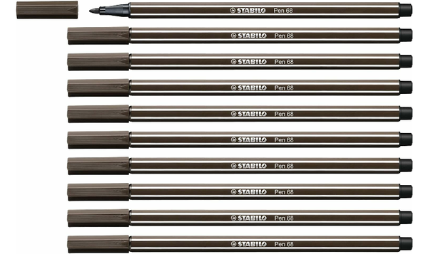 Premium Fibre-Tip Pen - STABILO Pen 68 - Assorted Colours - Packs of 10